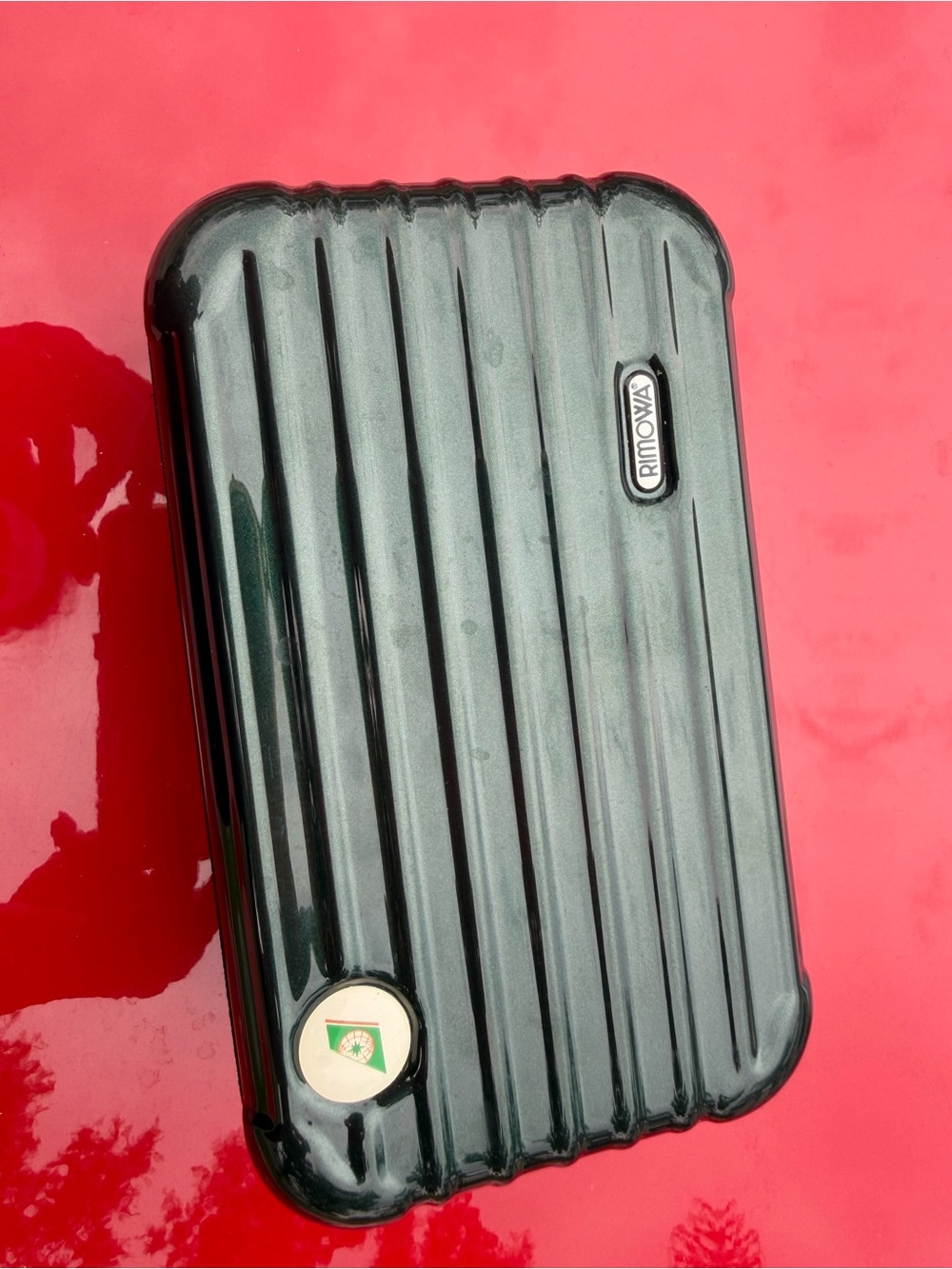 RIMOWA x EVA Air First Class Amenity Case Mini Suitcase Tech Pouch Green